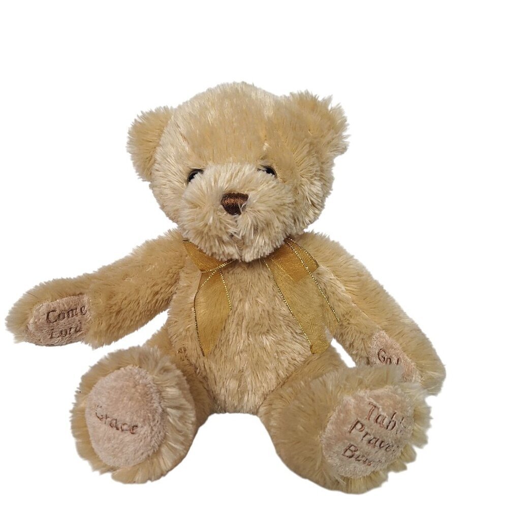 Princess Soft Toys Prayer Bear Beige Plush 9 Inch